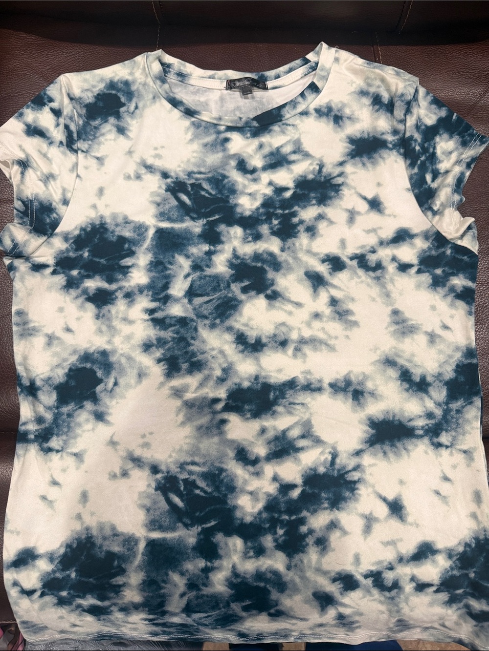Splash Blue & White Tie-Dye Short Sleeve Crewneck Tee